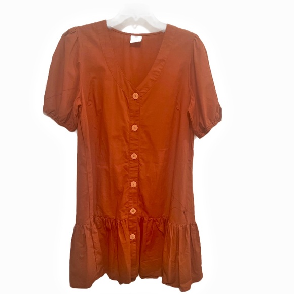 Cotton On Dresses & Skirts - Cotton On Rust Midi Dress with Button Detail